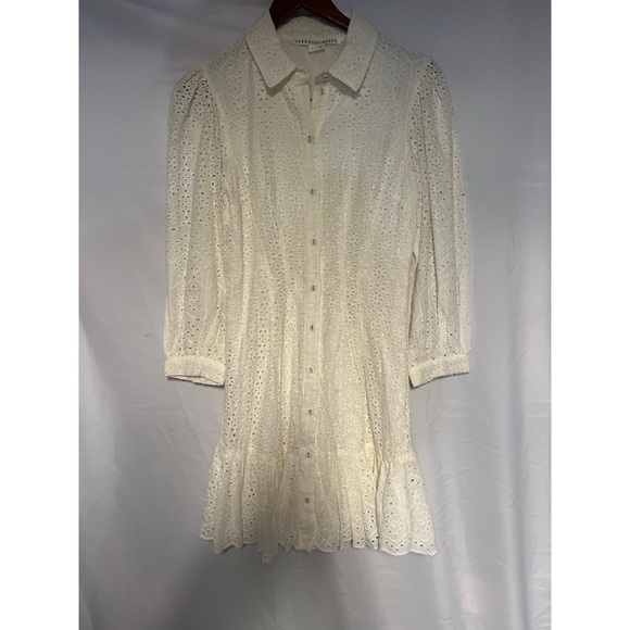 Veronica beard Women's White Eyelet Button-Down Top - Picture 1 of 3